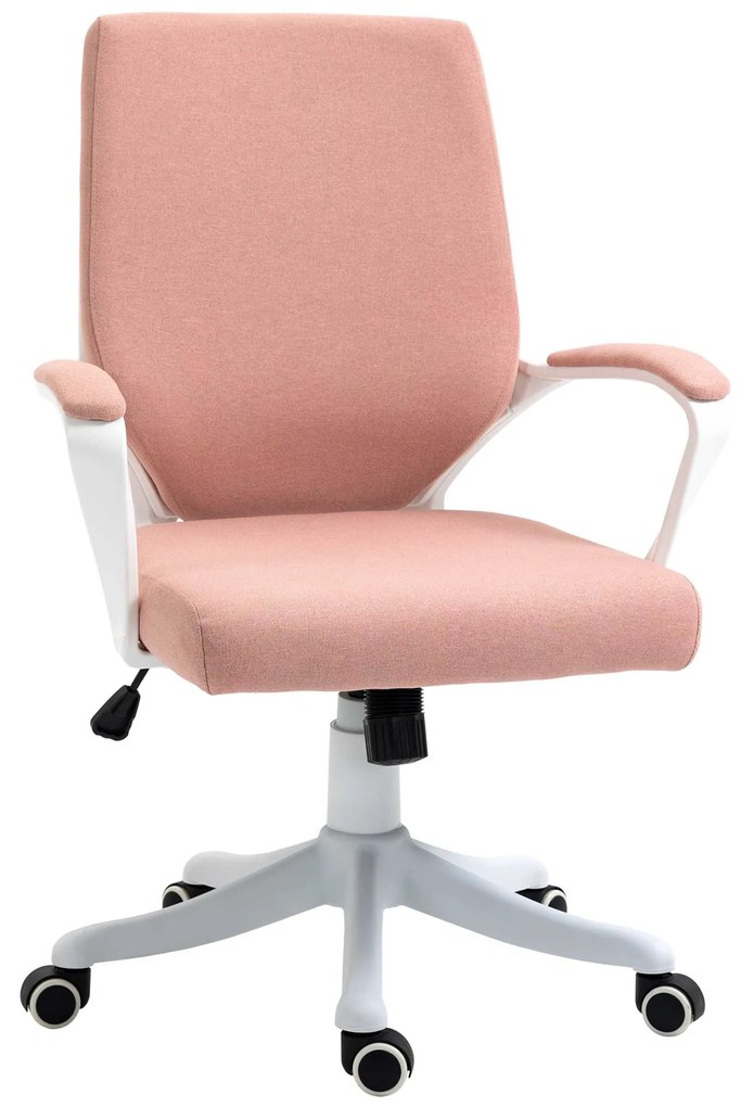 Vinsetto Cadeira para Escritório Ergonómica Giratória e com Altura Ajustável e Suporte Lombar 62x69x92-100 cm Rosa | Aosom Portugal
