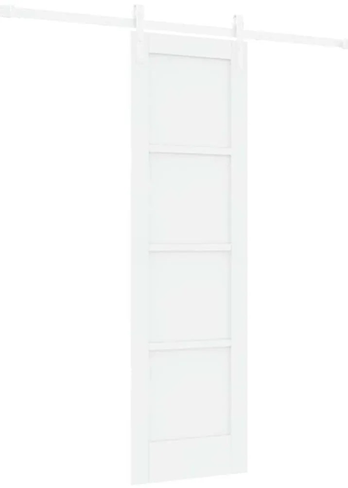 Porta de Correr com Conjunto de Ferragens Branca 61x198,5 cm Madeira S