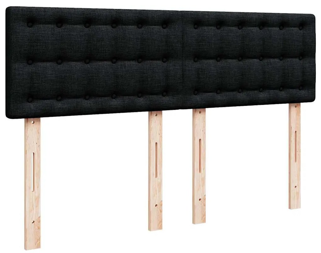 Cama com molas/colchão 140x200 cm tecido preto
