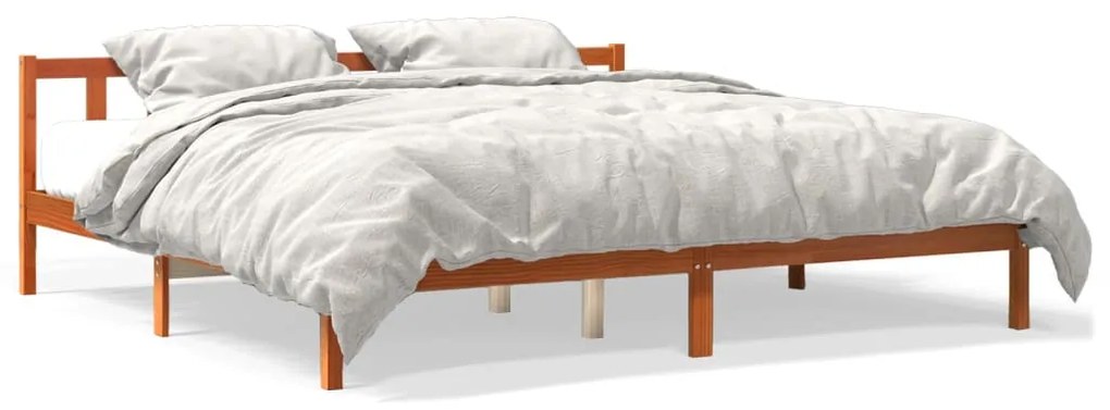 vidaXL Cama sem colchão 180x200 cm pinho maciço castanho-mel