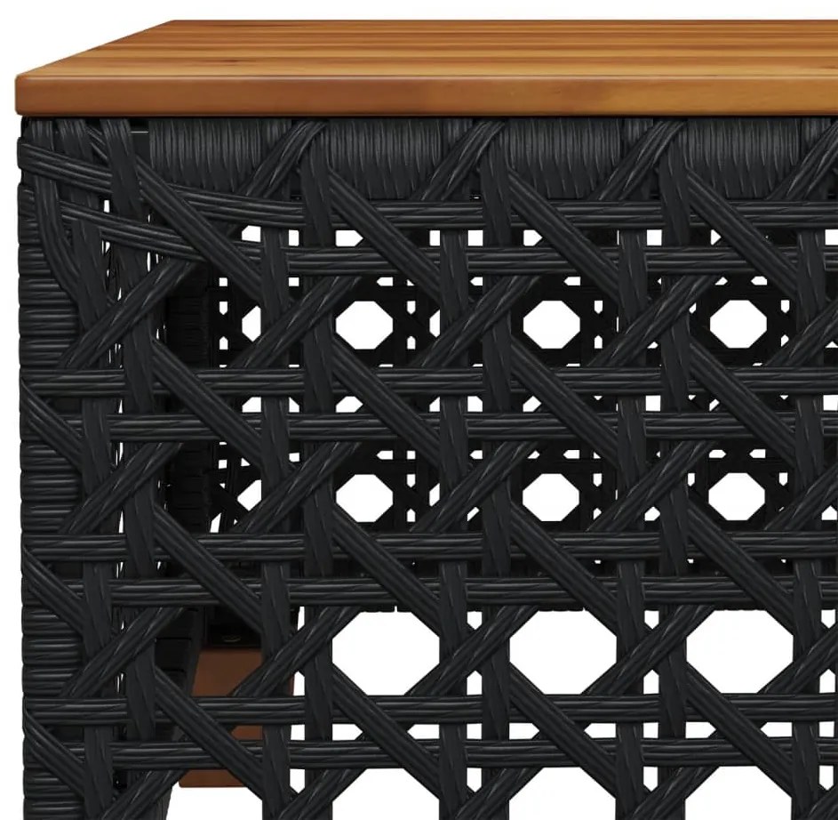 9 pcs conjunto de sofás p/ jardim c/ almofadões vime PE preto