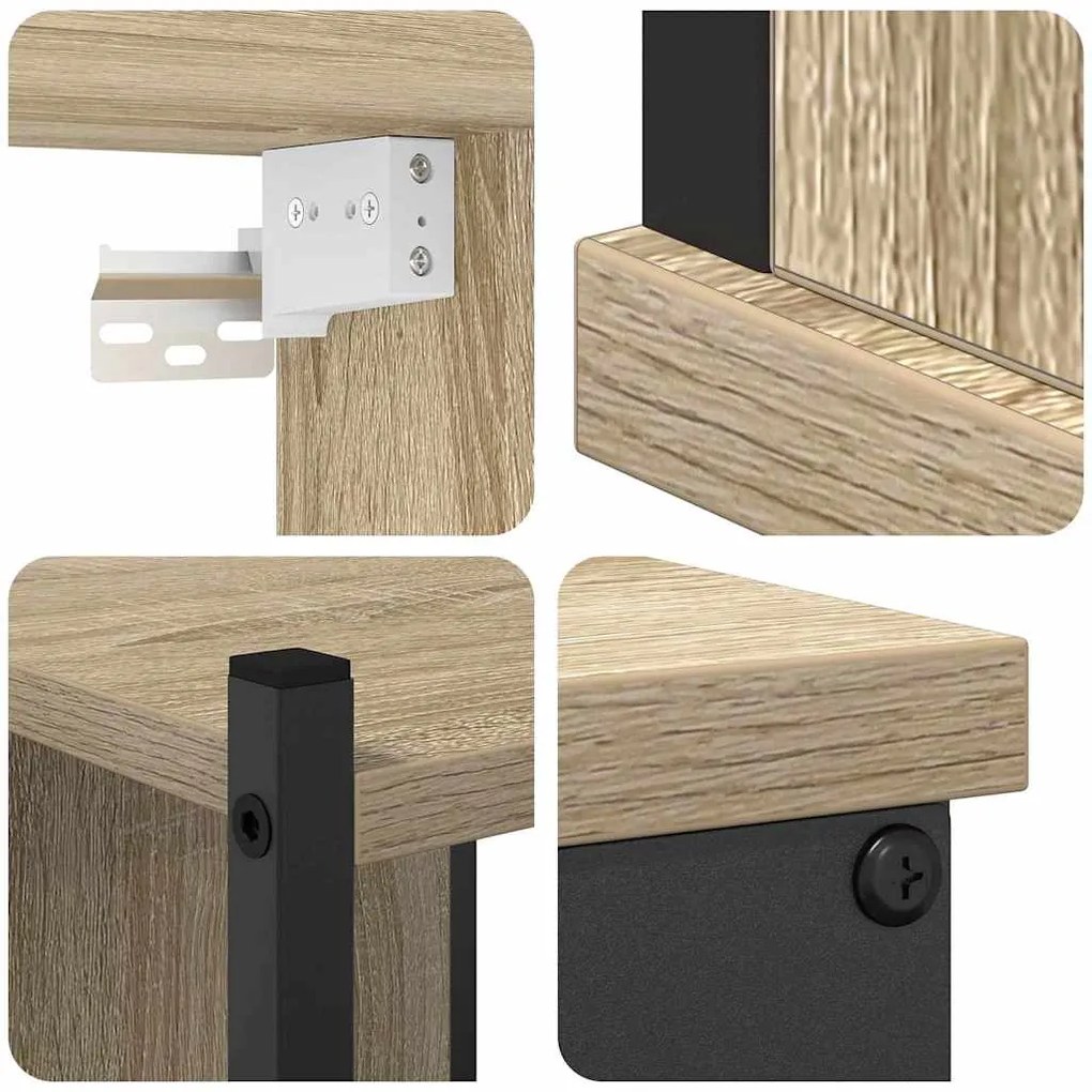 Conjunto de Móveis para Banheiro 4 pcs Carvalho sonoma