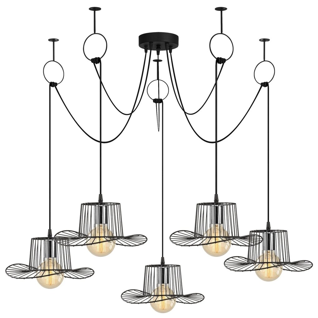 Chandelier Tel – Preto – Diâmetro 138 cm x Altura 122 cm