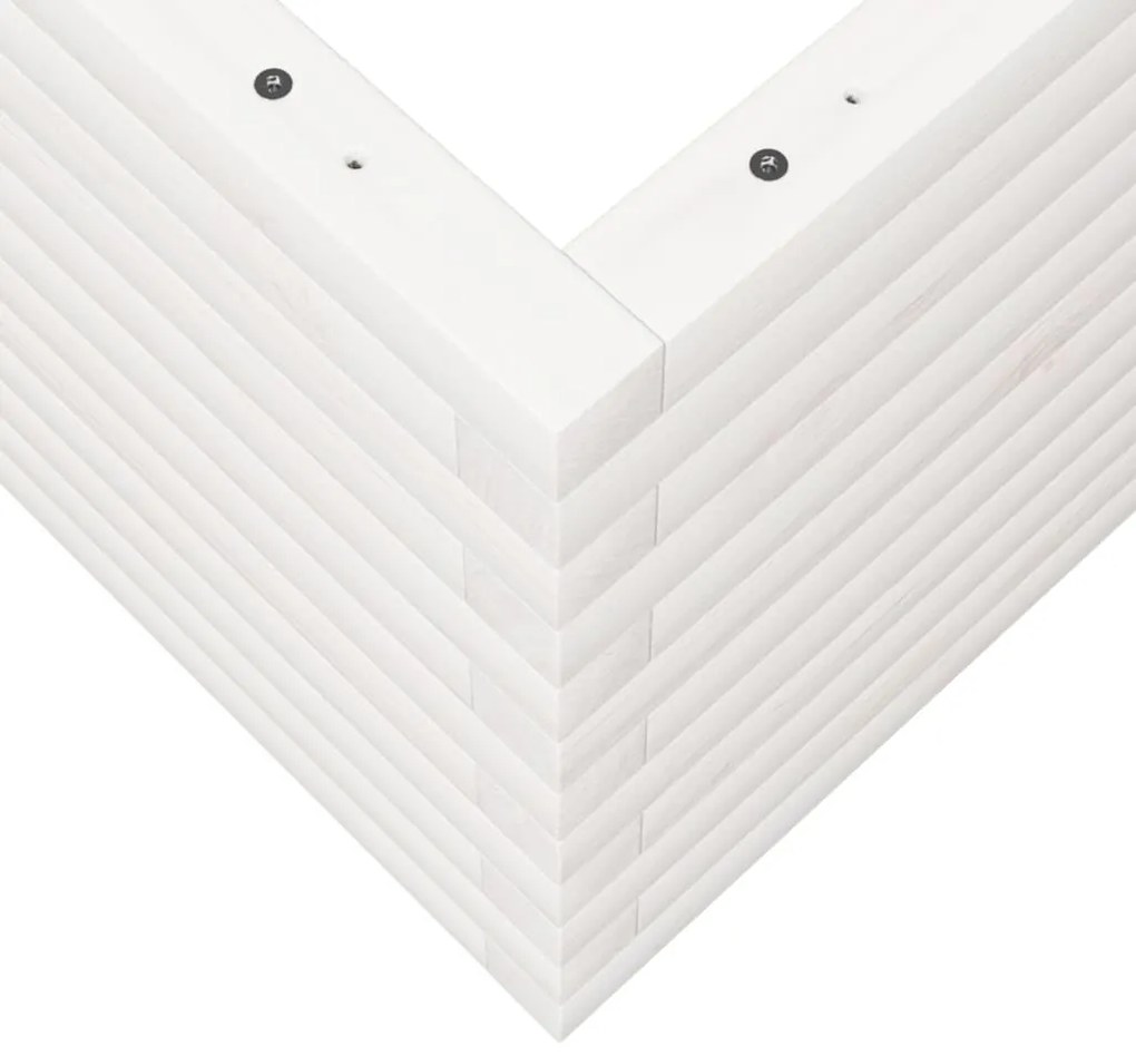 Vaso/floreira de jardim 70x70x45,5 cm pinho maciço branco
