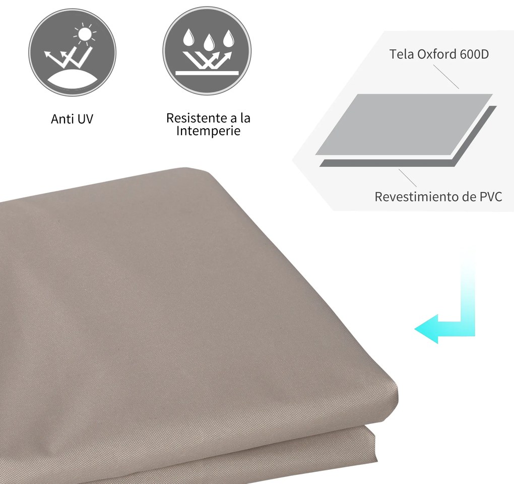 Outsunny Capa para móveis de jardim 600D Oxford Proteção contra poeira Capa contra raios ultravioleta para móveis de exterior 127x72x76 cm para mesas cadeiras sofás marrom