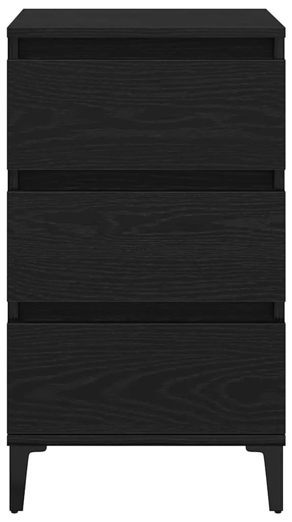 Cabeceira de noite vidaXL Preto Carvalho 40x35x70 cm Madeira do engend