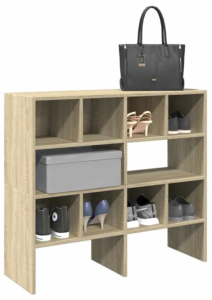 Sapateiras 2 pcs empilháveis 89,5x30x40 cm carvalho sonoma
