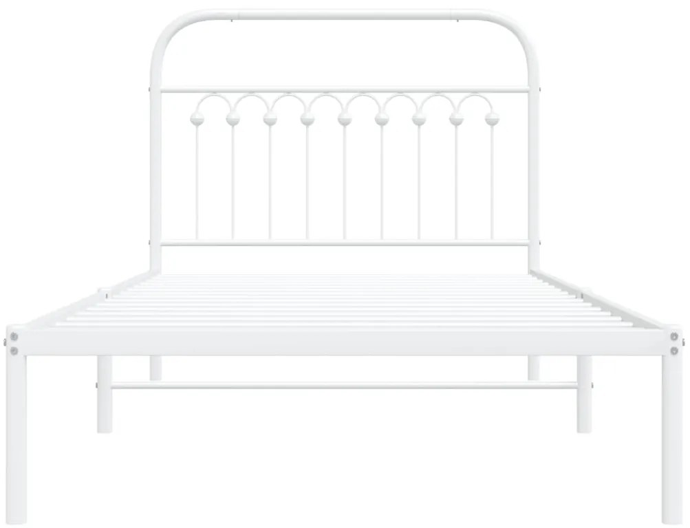 Estrutura de cama com cabeceira 100x200 cm metal branco