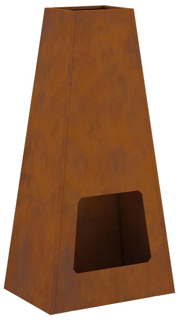 Fogueira vidaXL 50x35x100 cm Aço Envelhecido