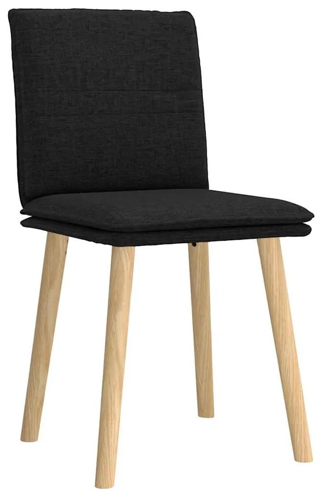 Cadeiras de jantar 2 pcs tecido preto