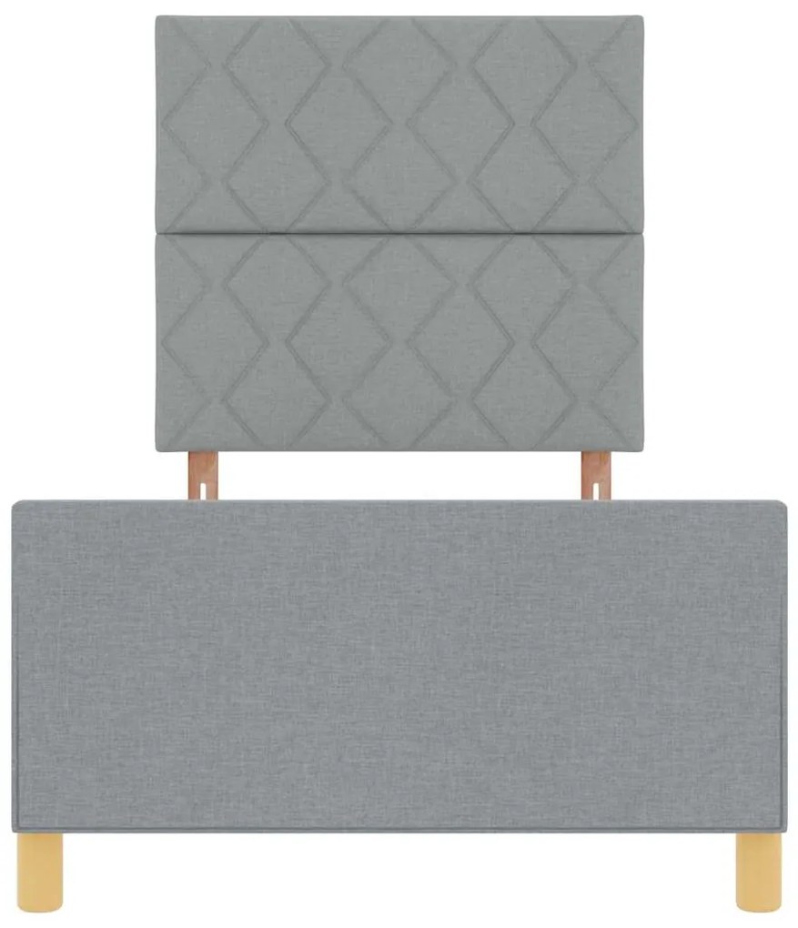 Cama vidaXL Cinza Claro 90x200 cm Tecido