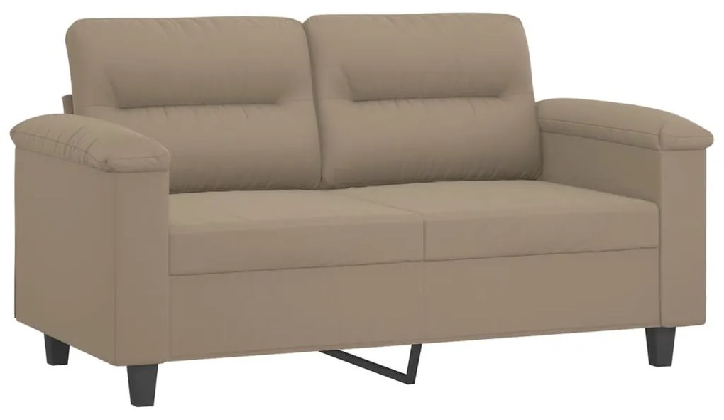 2 pcs conjunto sofás c/ almofadas microfibra cinza-acastanhado