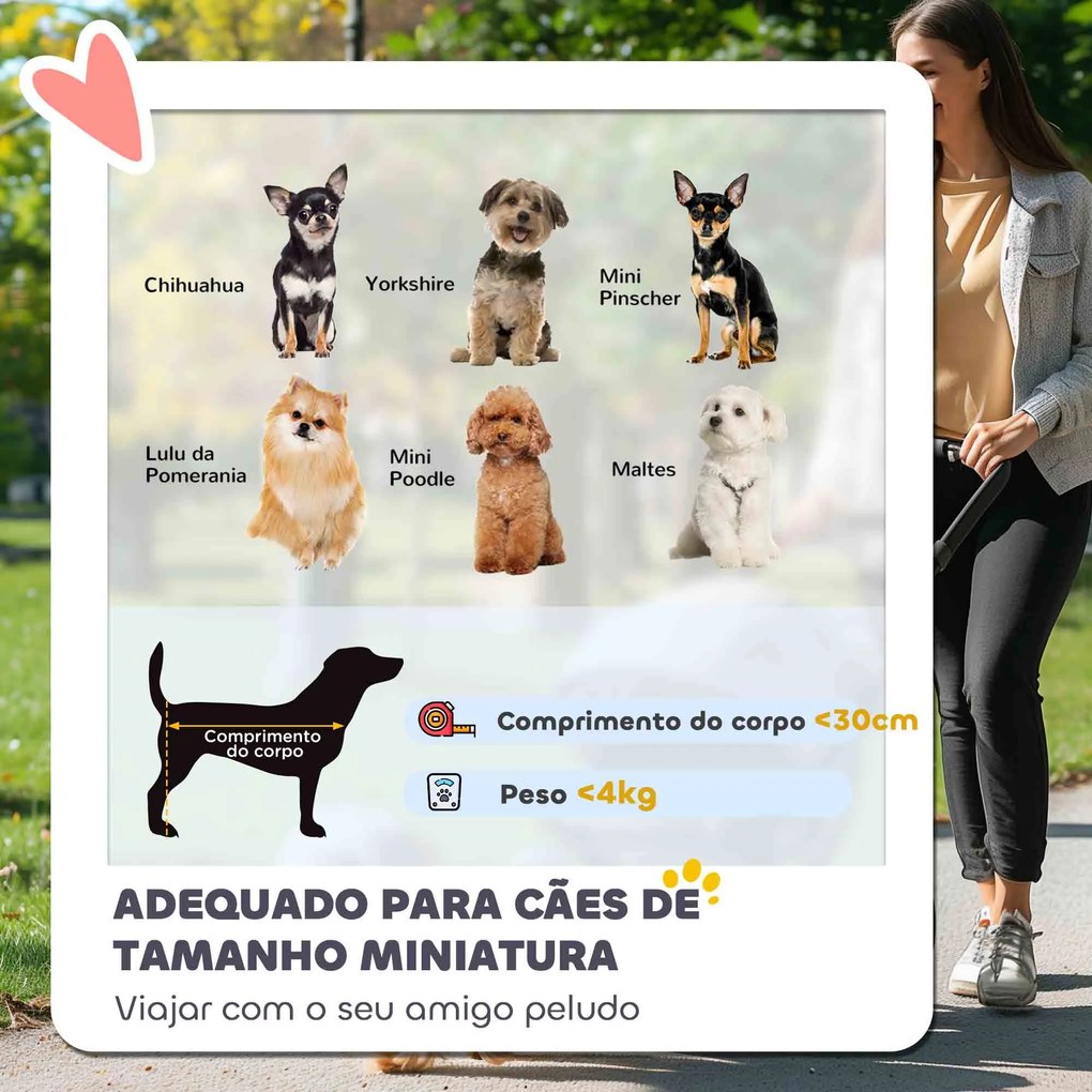 Carrinho para Cães Pequenos com Estrutura Compacta Carrinho Dobrável com Colchão Lavável Suporte para Copos 76x44x103 cm Azul