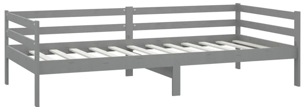 Sofá-cama com colchão 90x200 cm pinho maciço cinzento