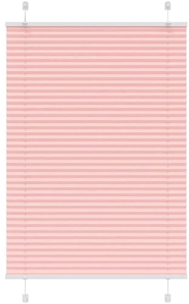 Rosa Plissada Cega 85x100 cm Largura Tecido 84,4 cm Poliéster