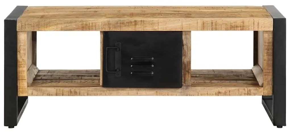 Mesa de centro 90x50x36 cm madeira de mangueira áspera maciça
