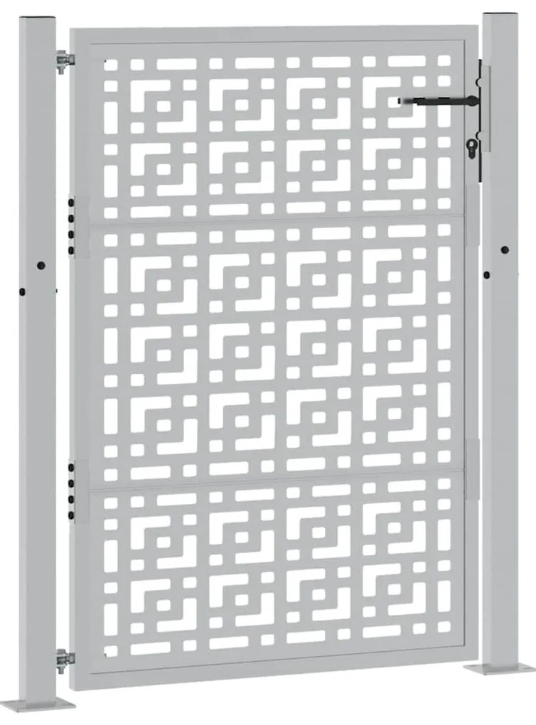 Portão de jardim 105x130 cm design cruzado de aço resistente