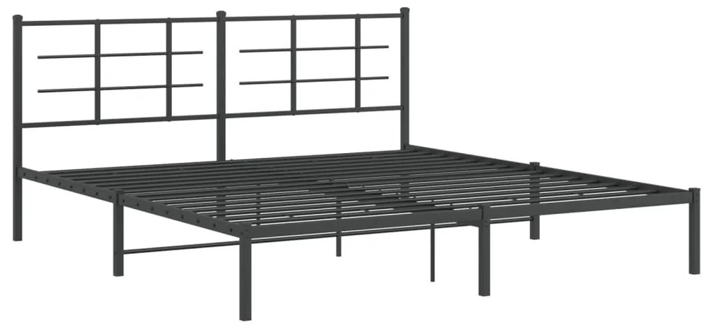 Estrutura de cama em metal com cabeceira 180x200 cm preto