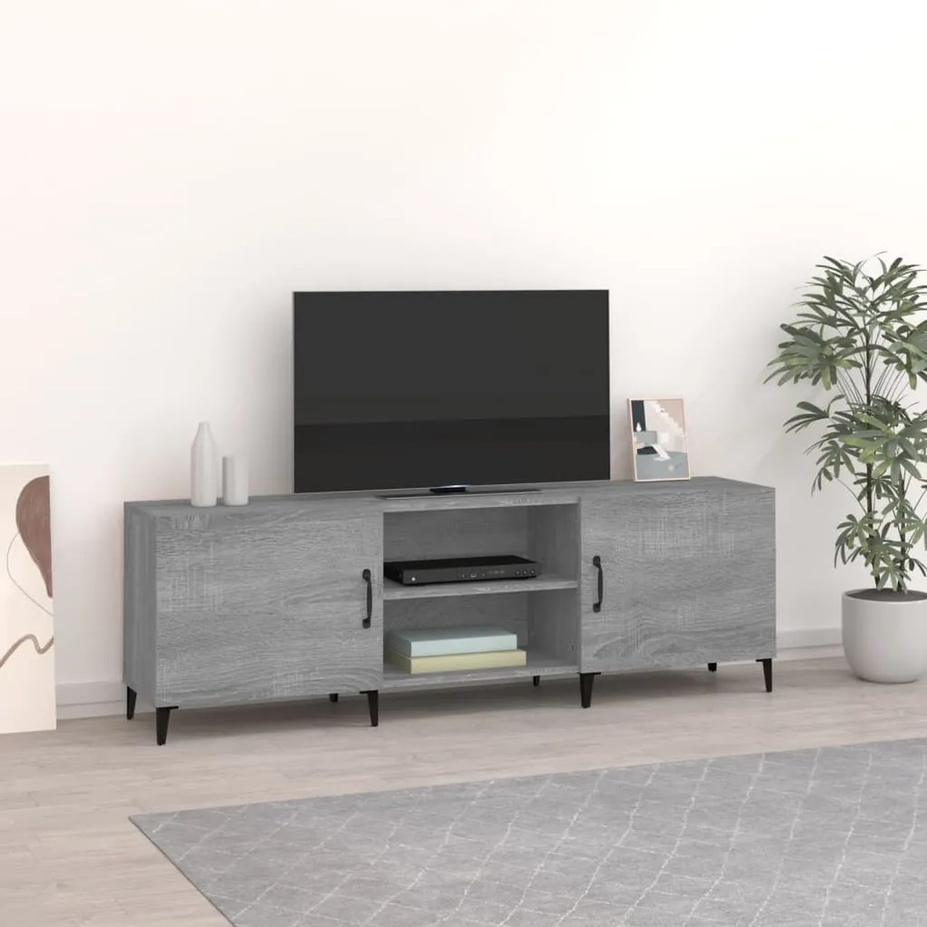 vidaXL Móvel de TV 150x30x50 cm derivados de madeira cinzento sonoma
