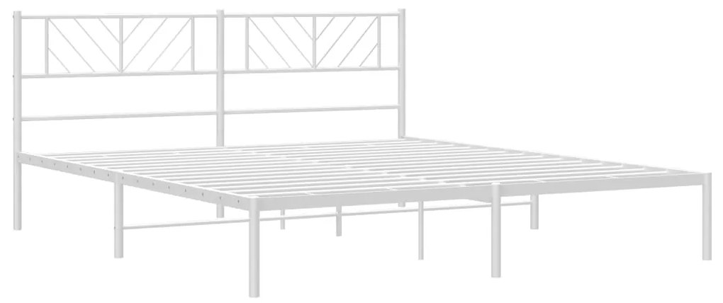 Estrutura de cama com cabeceira 180x200 cm metal branco