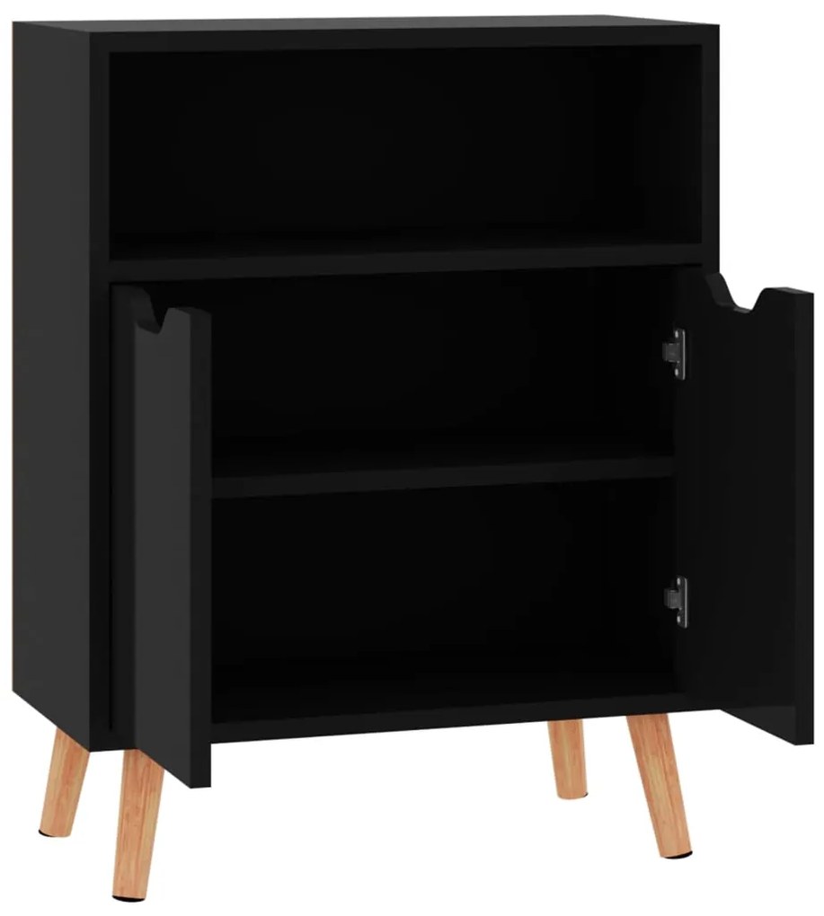 Aparador 60x30x72 cm derivados de madeira preto brilhante