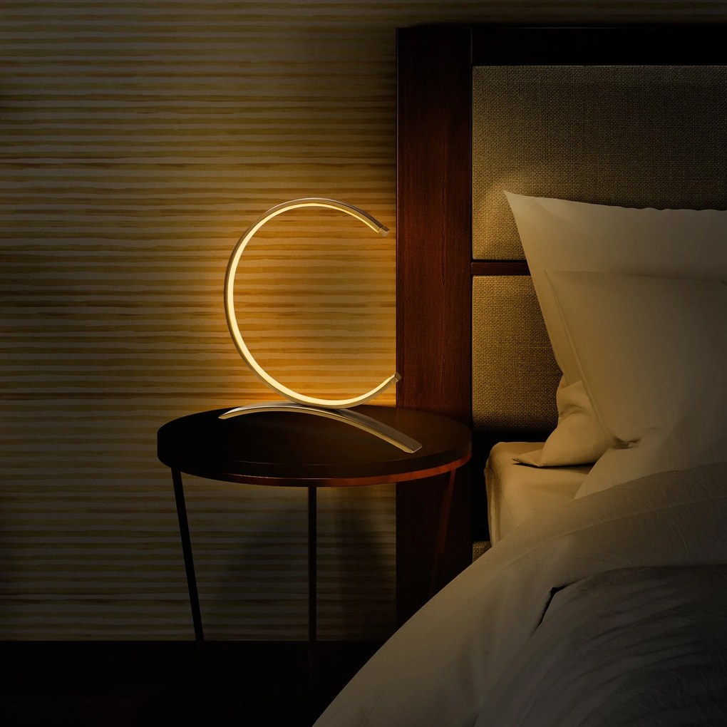 Candeeiro de Mesa Moon – Dourado – 35x34x4 cm