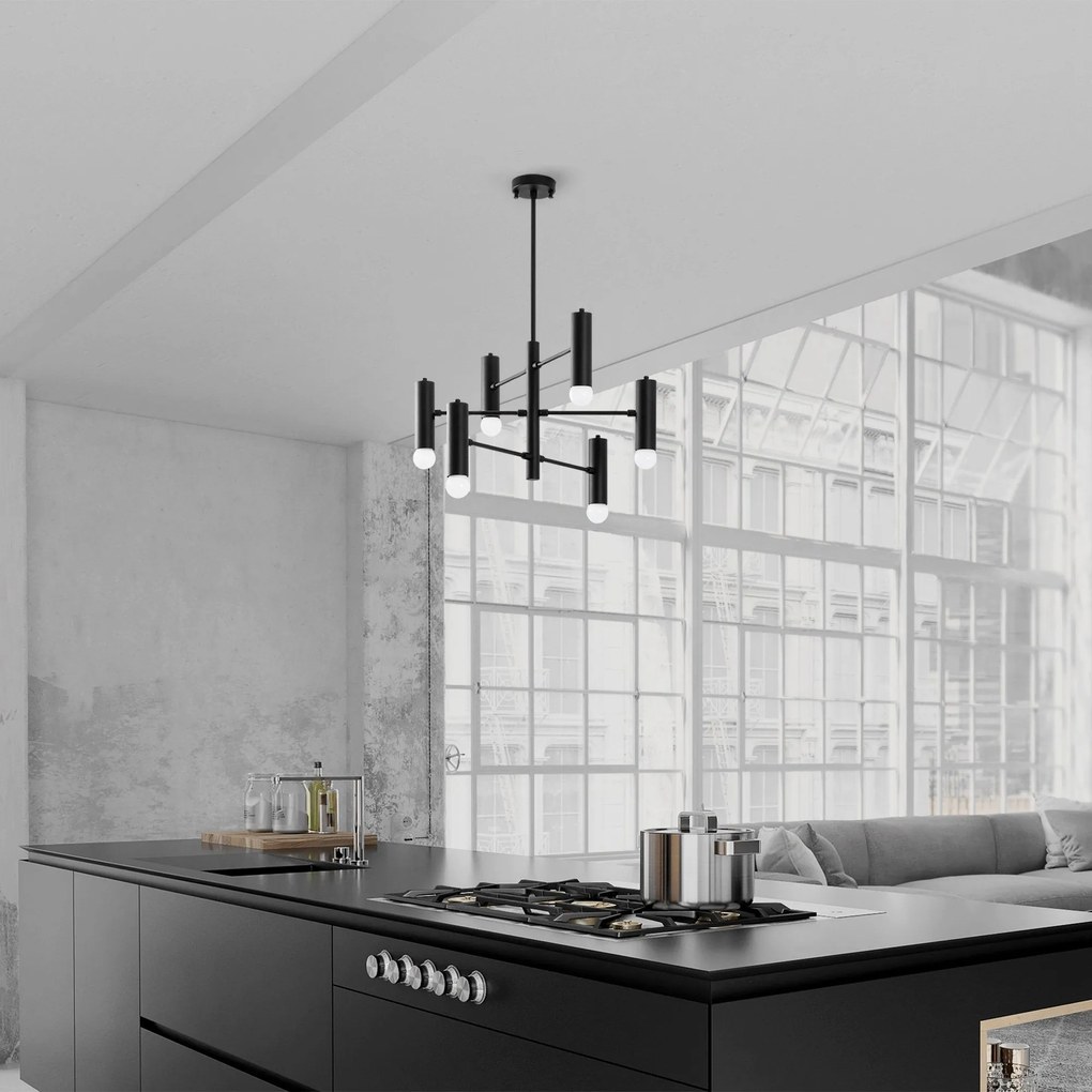 Lustre Gharib – Preto e Branco – 55 x 55 x 73 cm