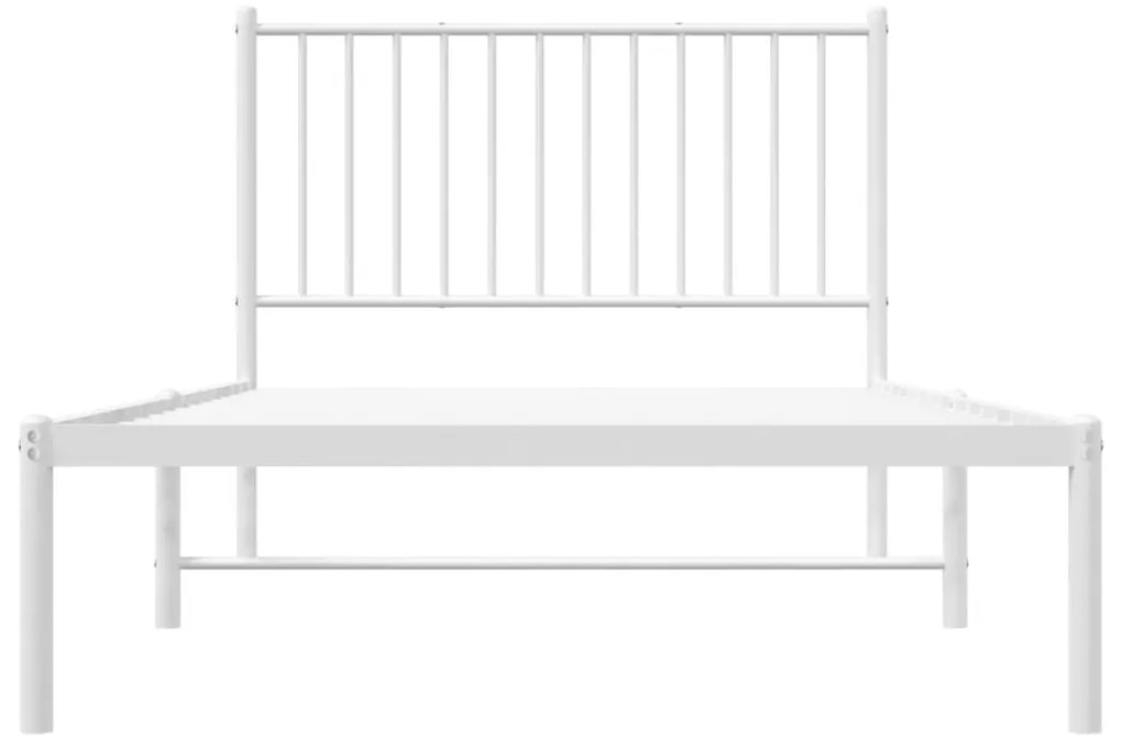 Estrutura de cama com cabeceira 100x190 cm metal branco