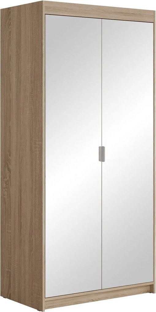 Roupeiro Novduni 114, Carvalho sonoma, 191x90x53cm, 85 kg, Portas para roupeiro: Com dobradiças