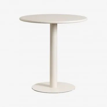 Mesa De Cozinha Redonda Ø70 Cm Em Metal Mizzi Tapioca Bege - Sklum
