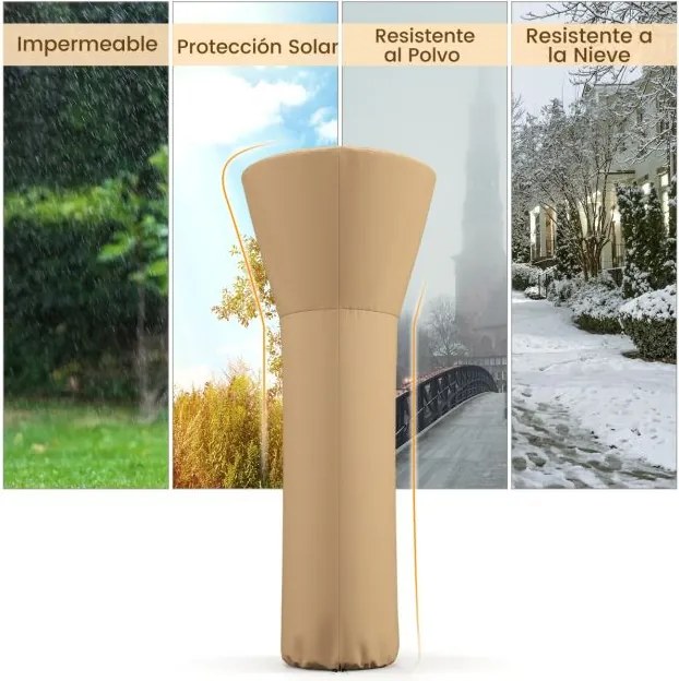 Capa para aquecedor de pátio 220 x 86,5 x 48,5 cm com fecho e bolsa de armazenamento impermeável, à prova de poeira, resistente ao vento, resistente,