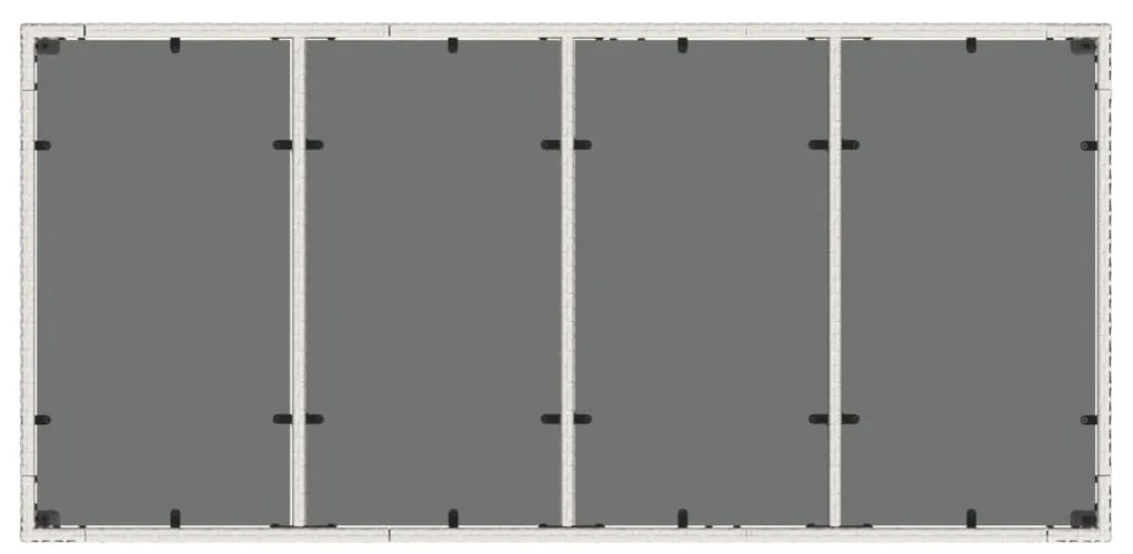 Mesa de jardim com tampo de vidro 190x90x75 cm vime PE branco