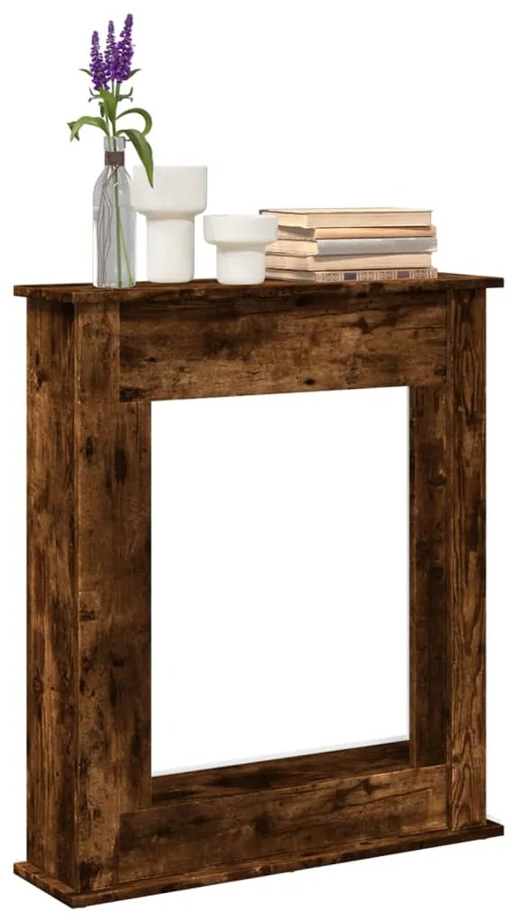 vidaXL Cornija lareira 75x20x87,5 cm derivados madeira carvalho fumado