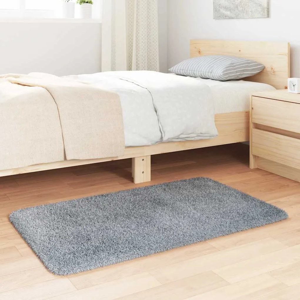 Tapete shaggy de pelo alto NAVARRA 60x100cm cinzento prateado