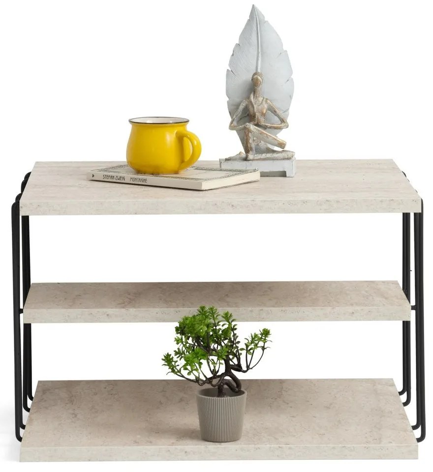 Mesa de Apoio Lifon – Travertine Black – 50x33x40 cm