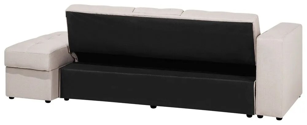 Sofá-cama de 3 lugares em tecido creme com repousa-pés  FALSTER Beliani