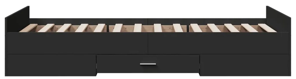 Estrutura cama c/ gavetas 75x190 cm derivados de madeira preto