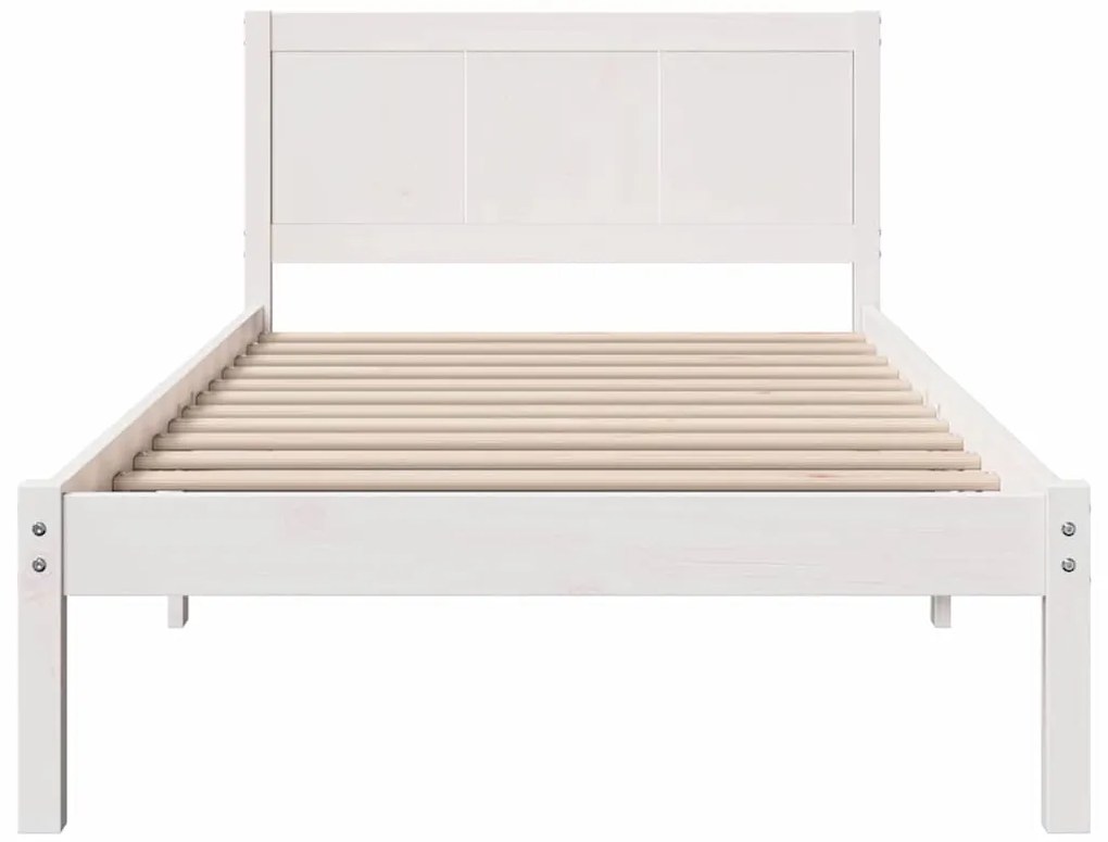 Estrutura de Cama Branca de Madeira Branca Madeira 100 x 200 cm