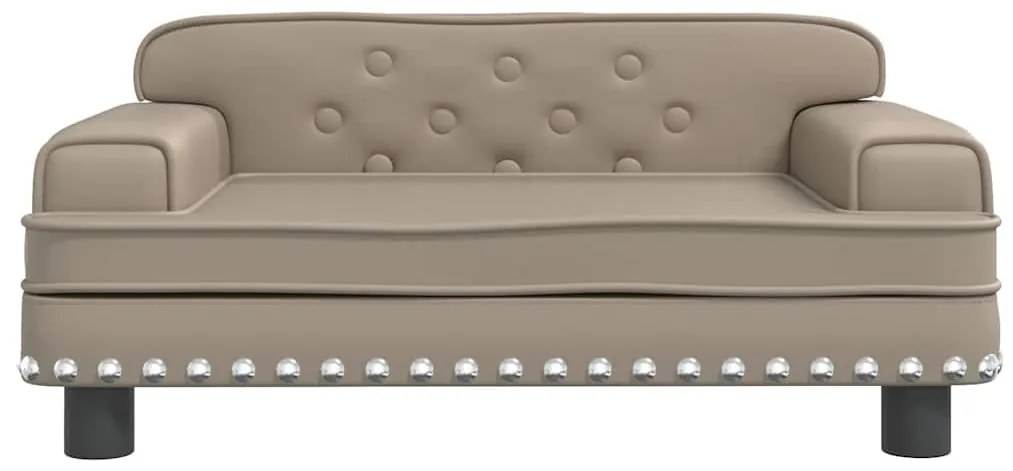 Cama para cães 70x45x30 cm couro artificial cappuccino