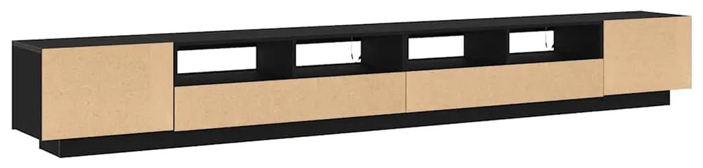 Estante de TV vidaXL com luzes LED Carvalho Preto 300x35x40 cm em made