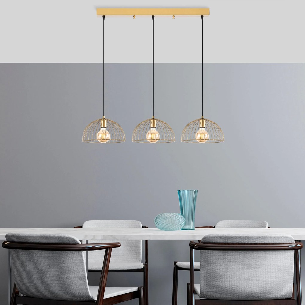 Candeeiro Telkure – Ouro Brilhante – 101 x 31 x 105 cm