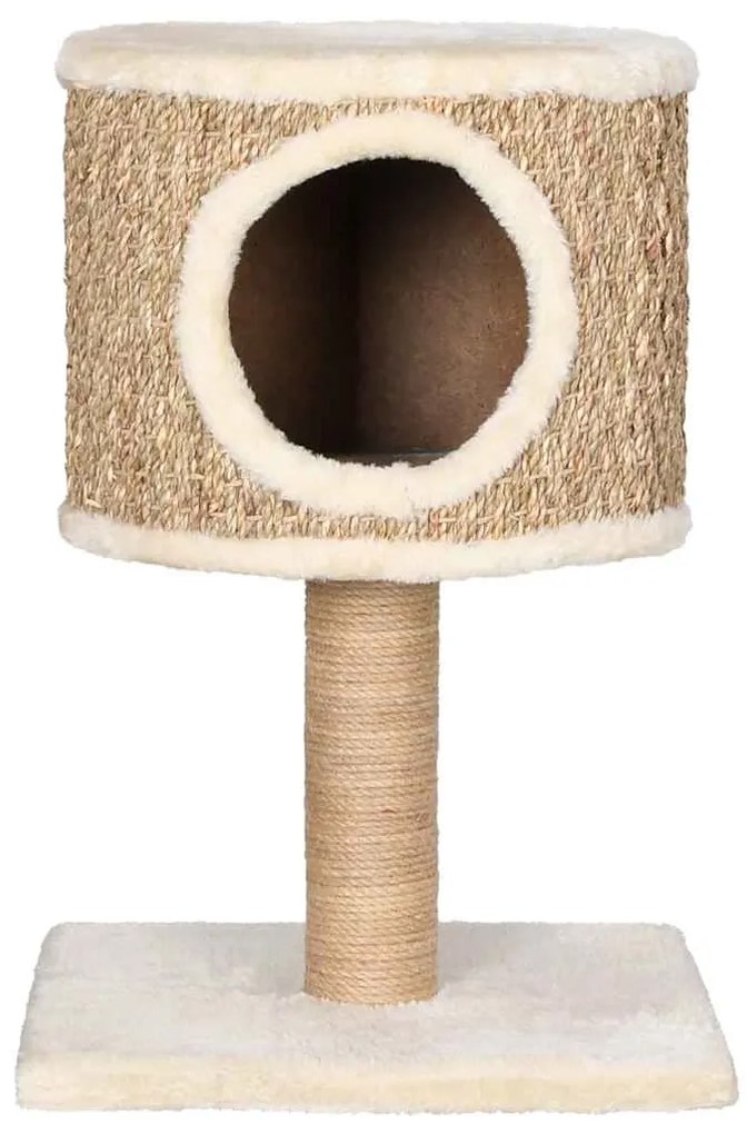 Árvore p/ gatos c/ ninho e poste arranhador 52 cm erva marinha