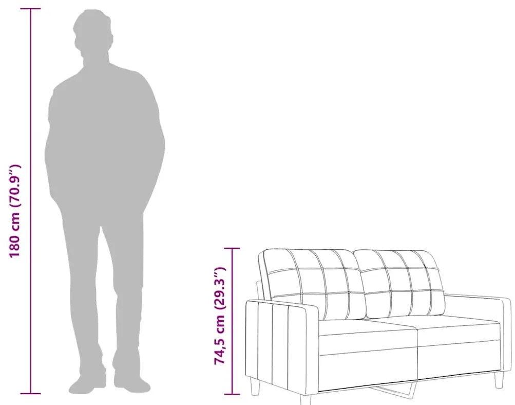 Sofá de 2 lugares tecido 140 cm cor creme