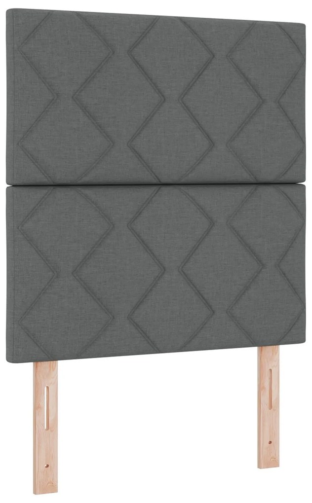 Cama Box Spring com Colchão Cinza Escuro 80x200 cm Tecido