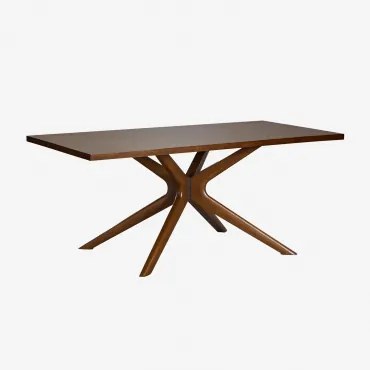 Rectangular Wooden Dining Table (180x90 Cm) Arnaiz Madeira Escura - Sklum