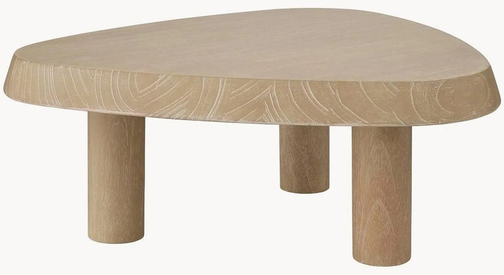 Mesa de centro em madeira mindi com forma orgânica Briël