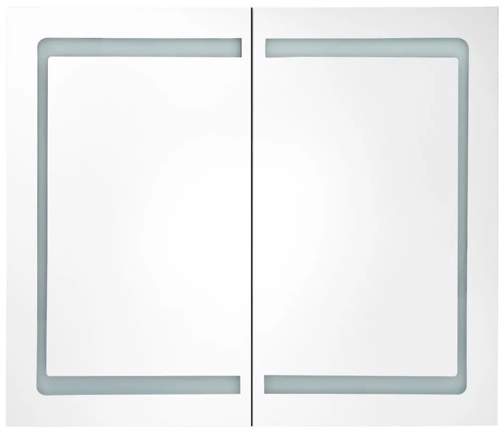 Armário espelhado para casa de banho com LED 80x12,2x68 cm