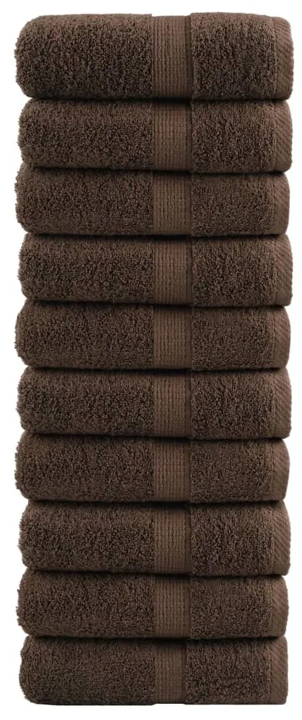 Toalhas de bidé premium SOLUND 10pcs 30x50 cm 600 gsm castanho