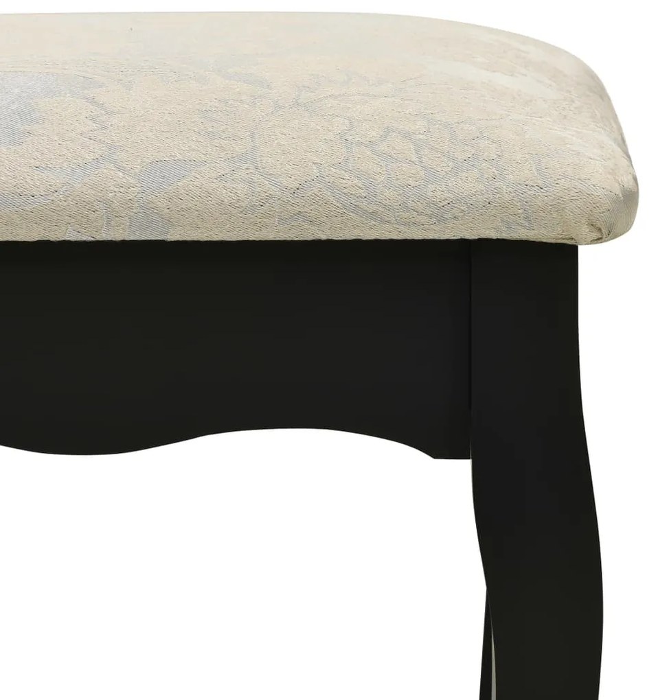 Conj. toucador com banco 75x69x140 cm madeira paulownia preto