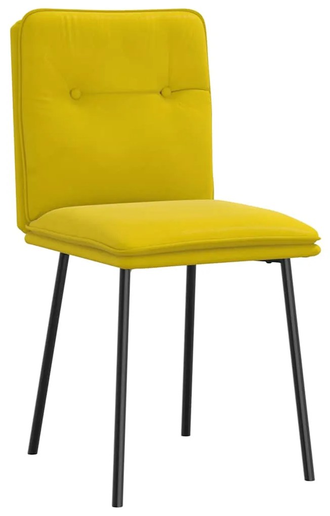 Cadeiras de jantar 2 pcs veludo amarelo